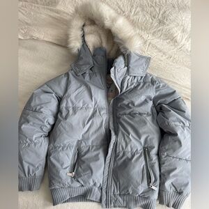 ABERCROMBIE KIDS Light Blue Gray Fleece-Lined Jacket
